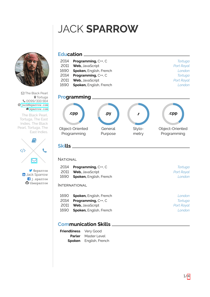 New Template: Monocol Navbar CV – LaTeX Ninja'ing and the Digital ...